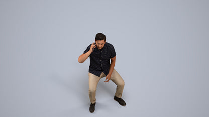 3D human model man business, photogrammetry scanned person for archviz, back view render
