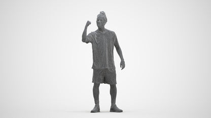 3D people model man sport, scanned human for 3ds Max rendering, three-quarter front view render