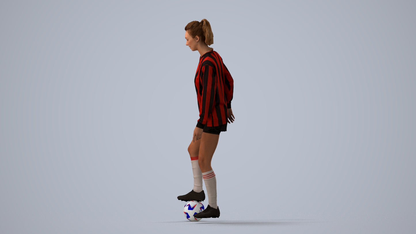 realistic 3D woman sport, scanned archviz people for Blender and 3ds Max, three-quarter view render