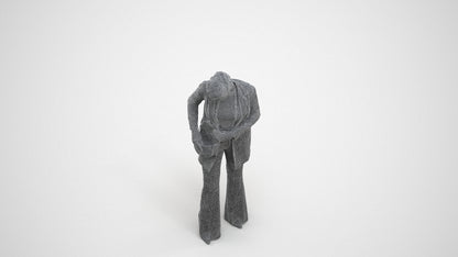 scanned 3D woman business standing, photogrammetry people for Enscape and V-Ray, wireframe three-quarter view
