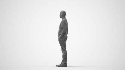3D people model man casual standing, scanned human for 3ds Max rendering, square thumbnail