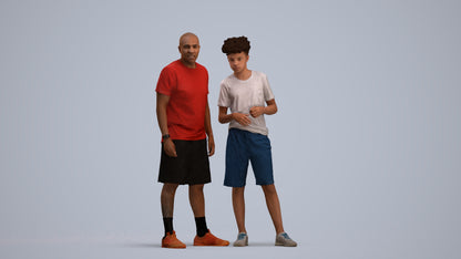 realistic 3D boy casual kids, scanned archviz people for Blender and 3ds Max, standing pose render