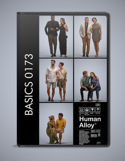 5 3D scanned people couple, photorealistic archviz pack for Enscape and SketchUp