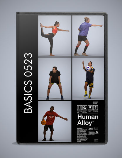 scanned 3D people sport collection, 5 photogrammetry models for Enscape and V-Ray