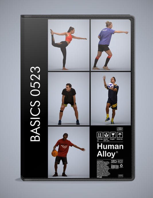 scanned 3D people sport collection, 5 photogrammetry models for Enscape and V-Ray