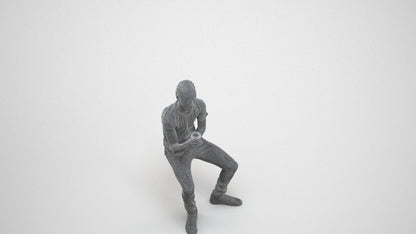 3D human model boy casual kids, photogrammetry scanned person for archviz, wireframe three-quarter view