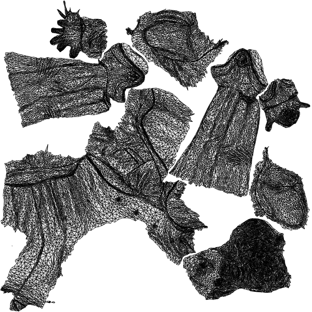 scanned 3D woman business standing, photogrammetry people for Enscape and V-Ray, wireframe top-down view