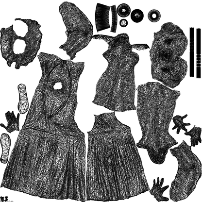 3D people model woman casual standing, scanned human for 3ds Max rendering, wireframe top-down view