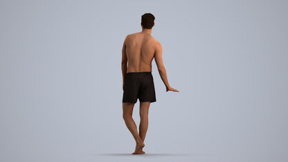 scanned 3D man pool, photogrammetry people for Enscape and V-Ray, front view render