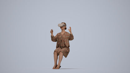 realistic 3D girl casual kids, scanned archviz people for Blender and 3ds Max, top-down view render