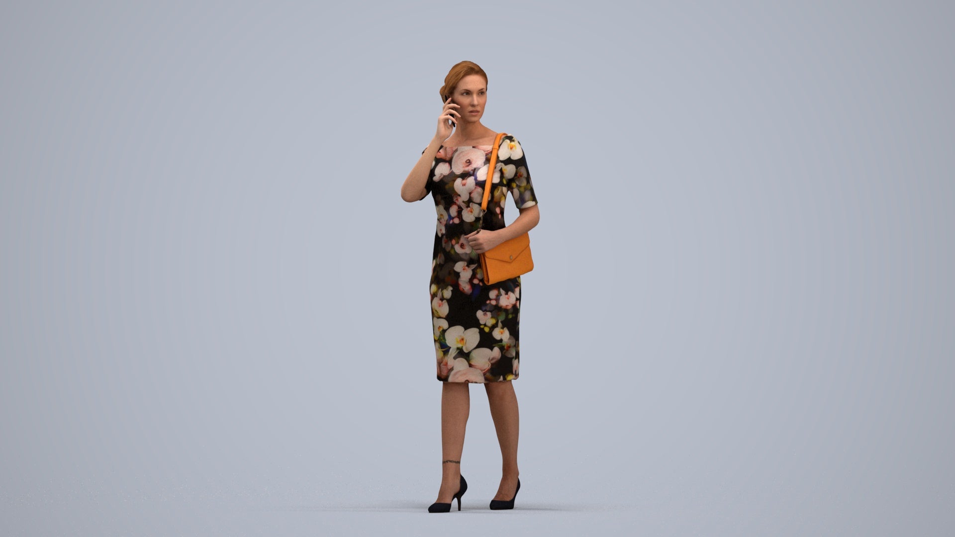 photogrammetry 3D woman casual standing, realistic human model archviz FBX, standing pose render