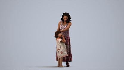 realistic 3D people girl casual kids, render-ready for V-Ray and Corona, FBX OBJ, side view render