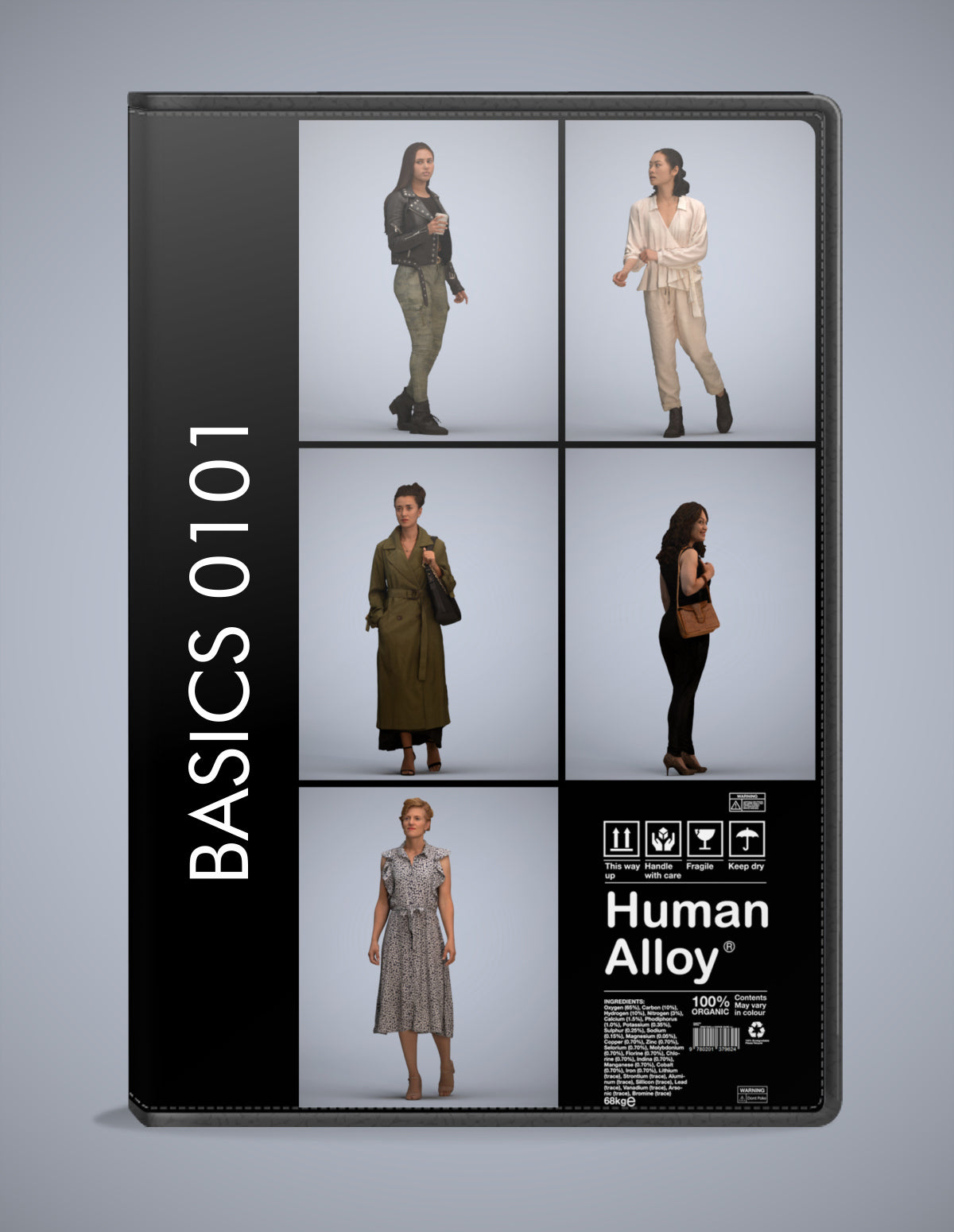 scanned 3D people walking collection, 5 photogrammetry models for Enscape and V-Ray