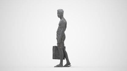 3D human model boy casual kids, photogrammetry scanned person for archviz, wireframe back view
