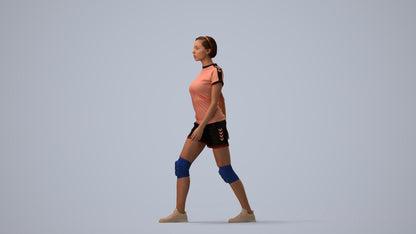 photogrammetry 3D woman sport, realistic human model archviz FBX, three-quarter view render