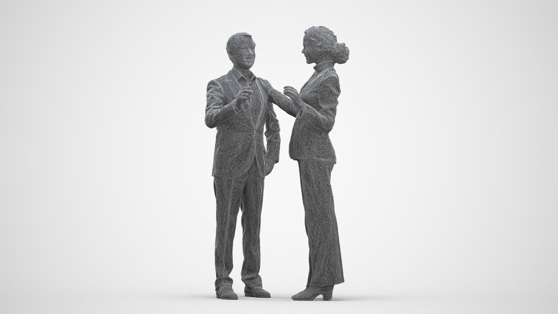 realistic 3D man business shopping, scanned archviz people for Blender and 3ds Max, three-quarter front view render