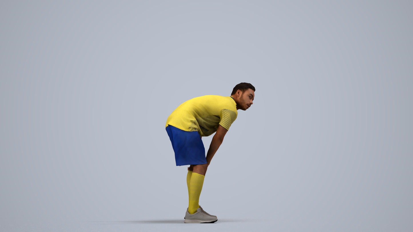 scanned 3D man sport, photogrammetry people for Enscape and V-Ray, side view render