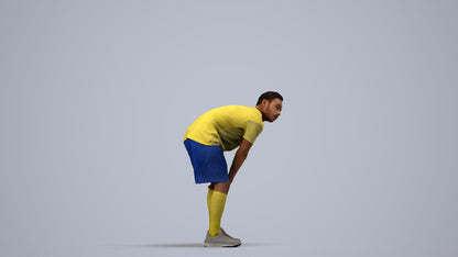 scanned 3D man sport, photogrammetry people for Enscape and V-Ray, side view render