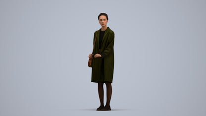 3D people model woman casual standing, scanned human for 3ds Max rendering, standing pose render