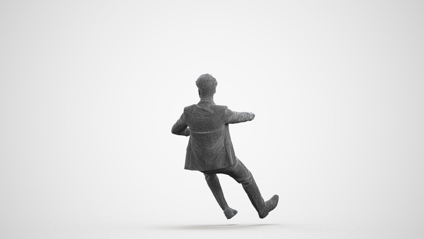 realistic 3D human man business driving, archviz people FBX OBJ for Blender, wireframe front view