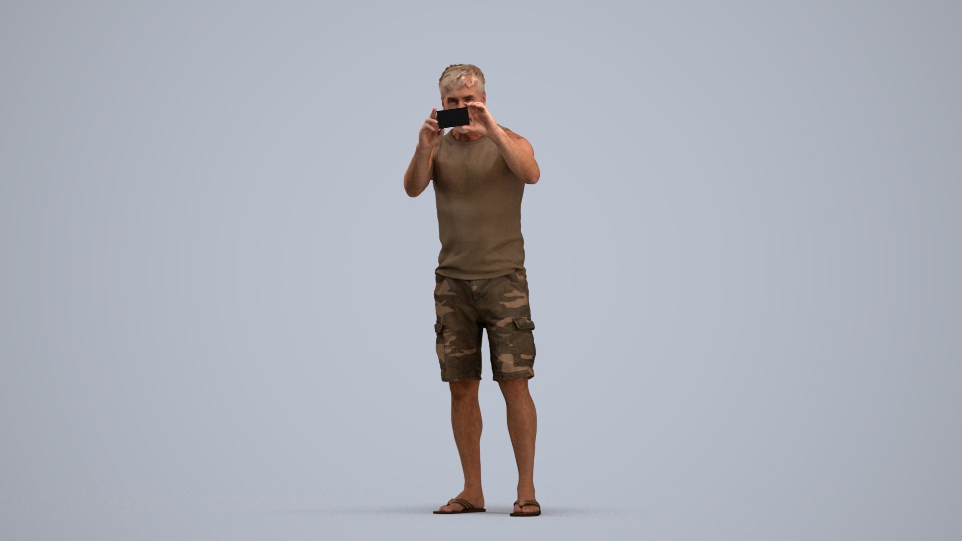 realistic 3D man casual standing, scanned archviz people for Blender and 3ds Max, standing pose render