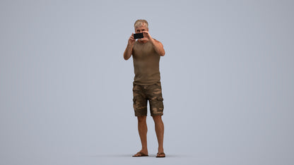 realistic 3D man casual standing, scanned archviz people for Blender and 3ds Max, standing pose render