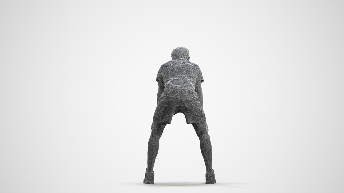 realistic 3D man sport, scanned archviz people for Blender and 3ds Max, wireframe front view