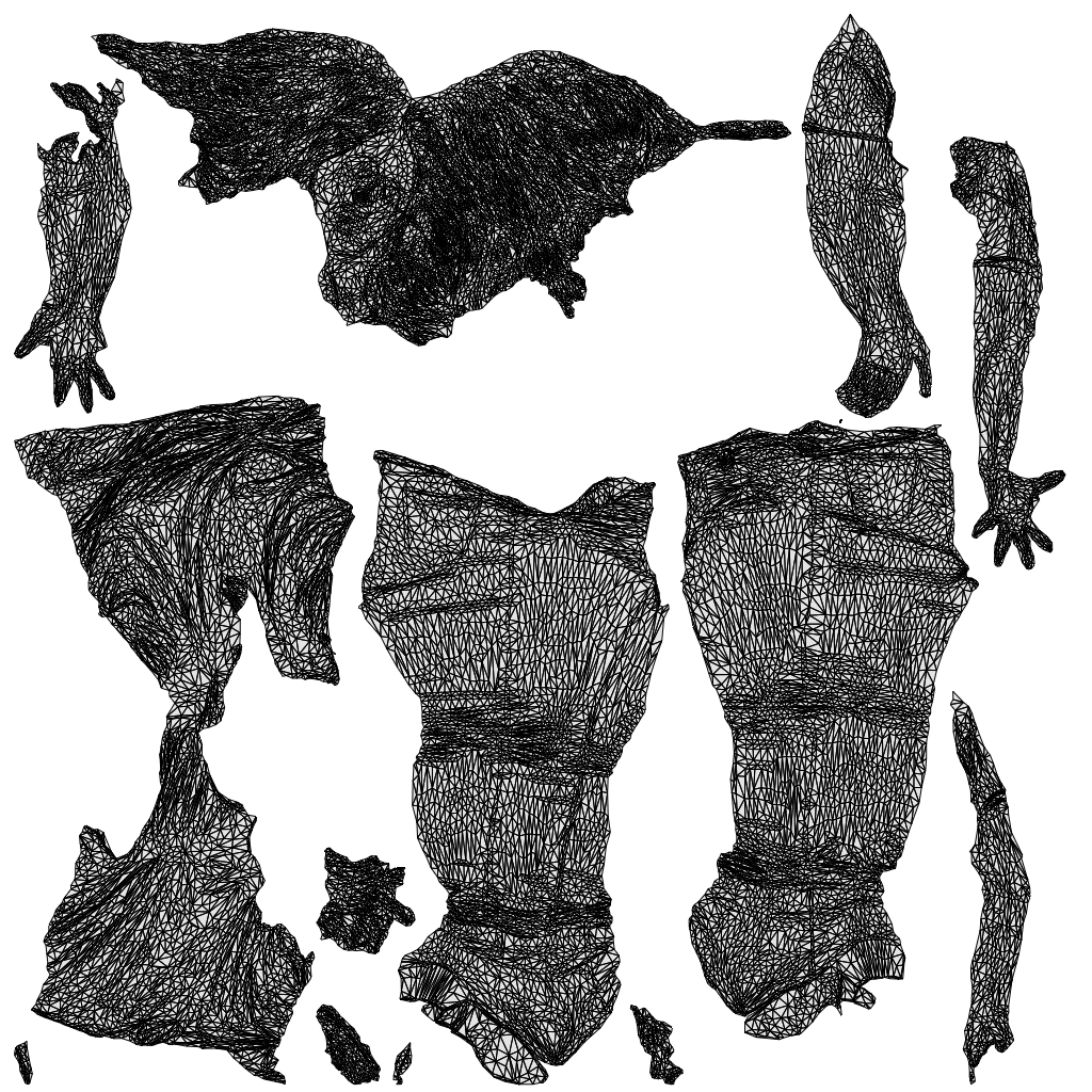 realistic 3D woman casual standing, scanned archviz people for Blender and 3ds Max, wireframe top-down view