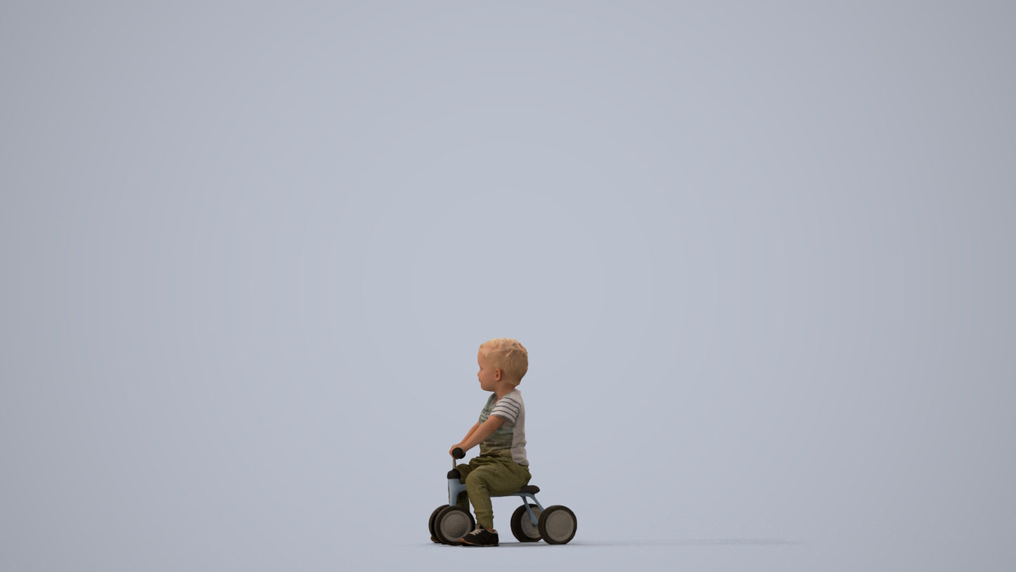 realistic 3D people boy casual kids, render-ready for V-Ray and Corona, FBX OBJ, three-quarter view render