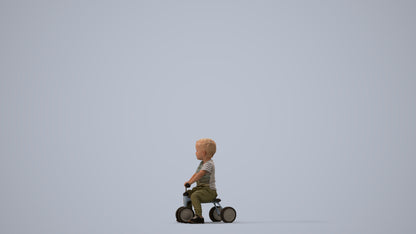 realistic 3D people boy casual kids, render-ready for V-Ray and Corona, FBX OBJ, three-quarter view render