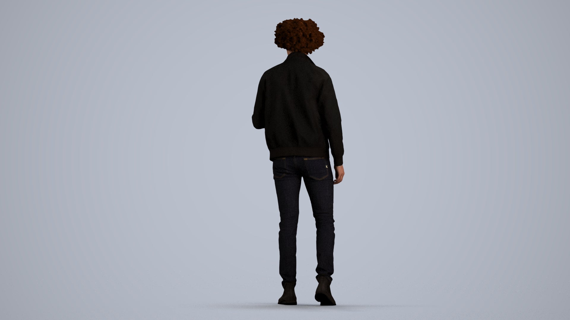 photogrammetry 3D man casual standing, realistic human model archviz FBX, front view render