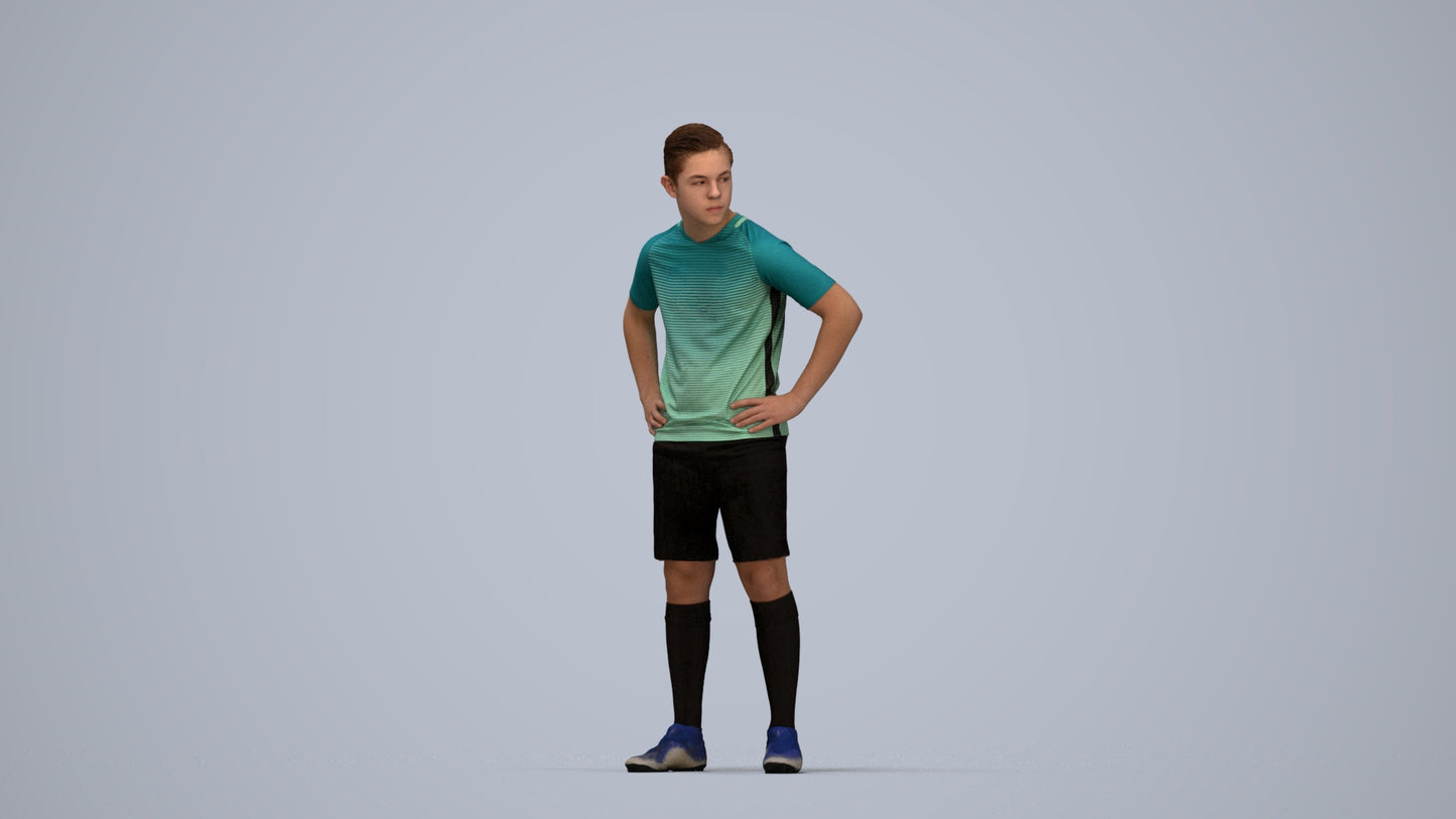 3D scanned man sport, photorealistic archviz people for Enscape and SketchUp, top-down view render