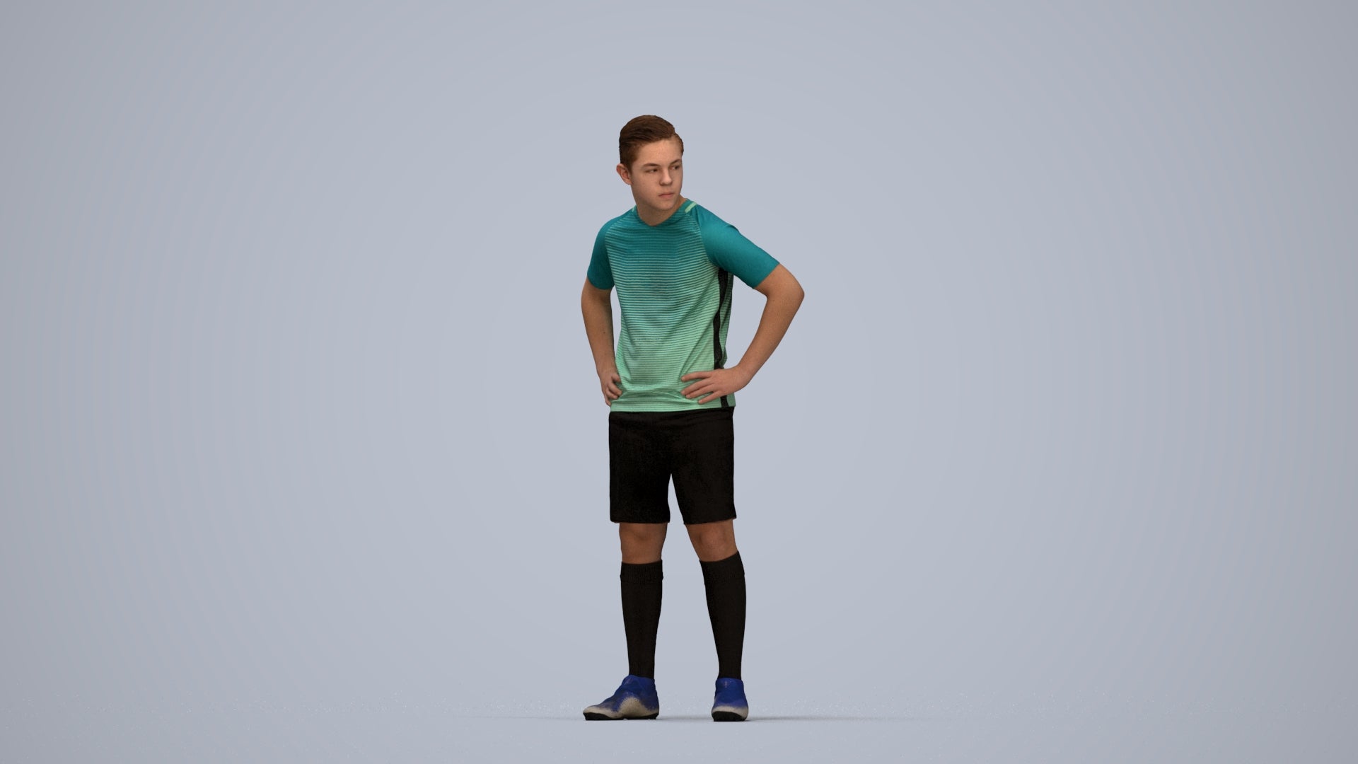 3D scanned man sport, photorealistic archviz people for Enscape and SketchUp, top-down view render