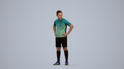 3D scanned man sport, photorealistic archviz people for Enscape and SketchUp, top-down view render