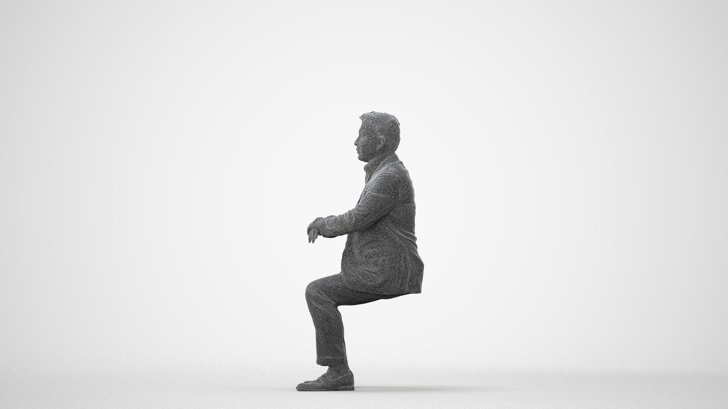 photogrammetry 3D man business, realistic human model archviz FBX, square thumbnail