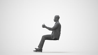 scanned 3D man casual driving, photogrammetry people for Enscape and V-Ray, square thumbnail