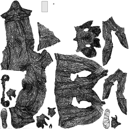 3D scanned man standing casual, photorealistic archviz people for Enscape and SketchUp, wireframe top-down view