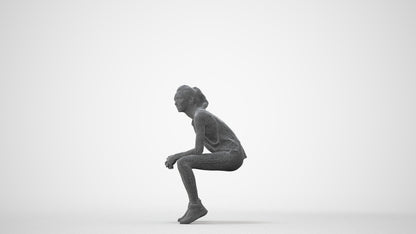 3D human model woman sport, photogrammetry scanned person for archviz, square thumbnail