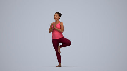 3D scanned woman sport, photorealistic archviz people for Enscape and SketchUp, top-down view render