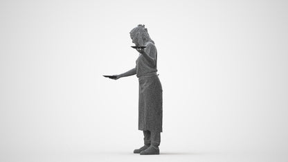 3D scanned woman hospitality, photorealistic archviz people for Enscape and SketchUp, square thumbnail