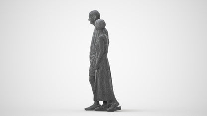 3D scanned senior woman couple casual, photorealistic archviz people for Enscape and SketchUp, square thumbnail
