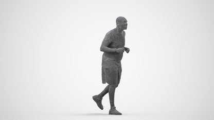 3D scanned man sport, photorealistic archviz people for Enscape and SketchUp, wireframe side view