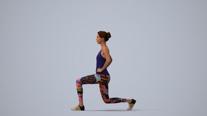 realistic 3D people woman sport, render-ready for V-Ray and Corona, FBX OBJ, three-quarter view render