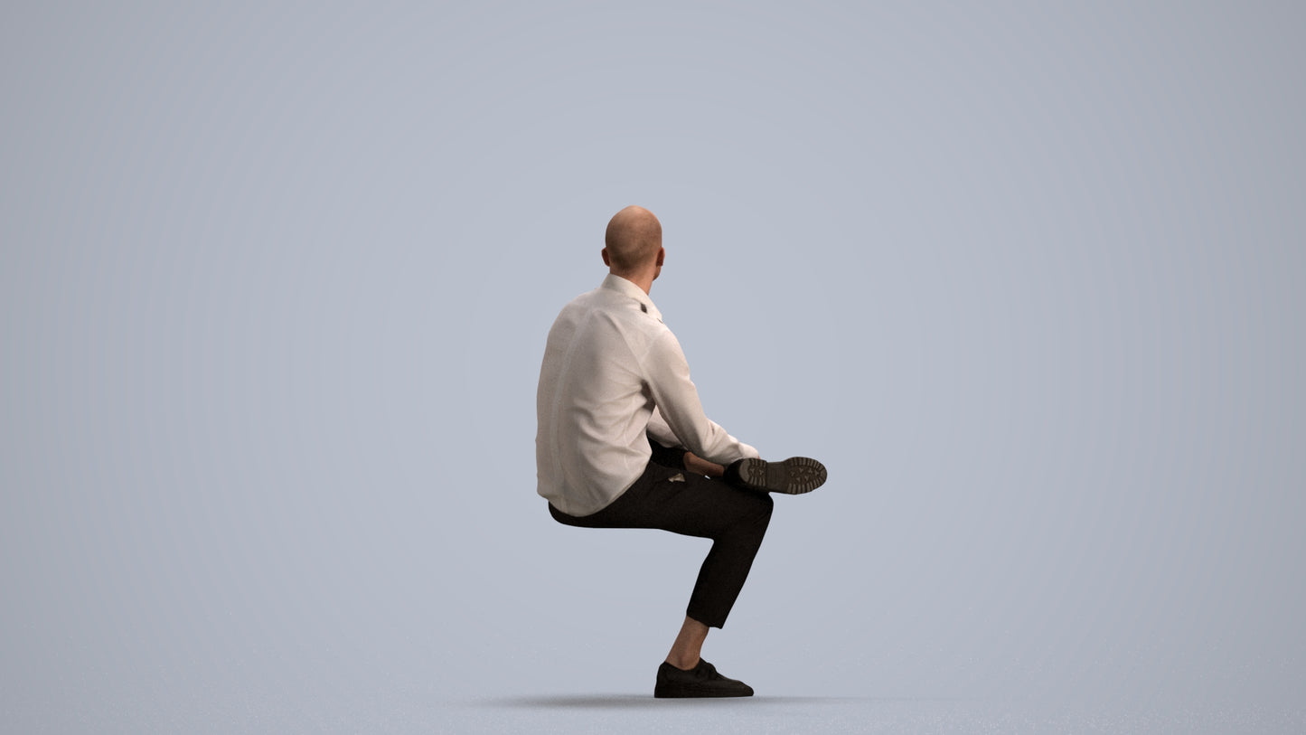 scanned 3D man business, photogrammetry people for Enscape and V-Ray, front view render