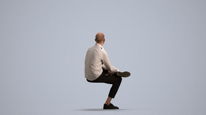 scanned 3D man business, photogrammetry people for Enscape and V-Ray, front view render