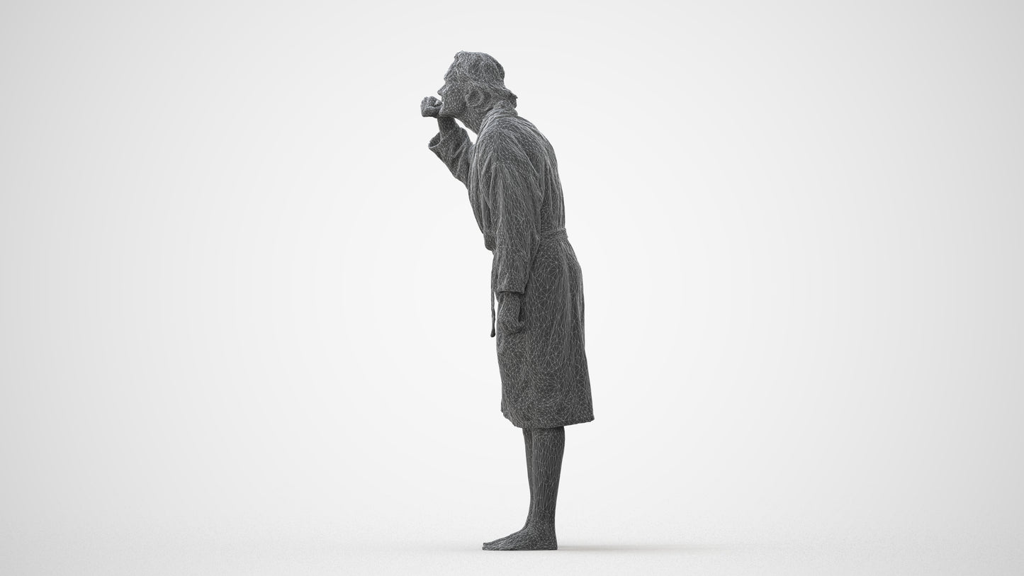 photogrammetry 3D man casual bathroom, realistic human model archviz FBX, square thumbnail
