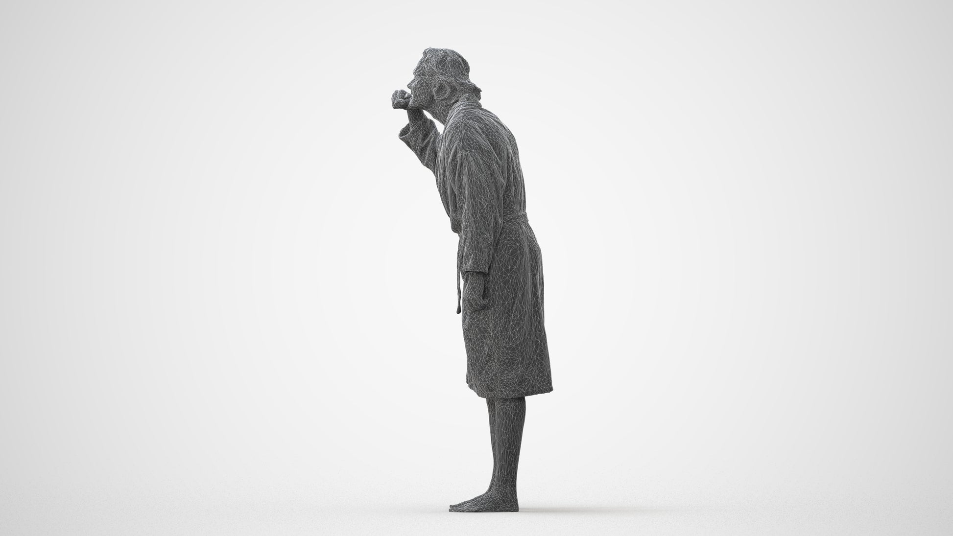 photogrammetry 3D man casual bathroom, realistic human model archviz FBX, square thumbnail