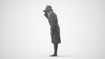 photogrammetry 3D man casual bathroom, realistic human model archviz FBX, square thumbnail