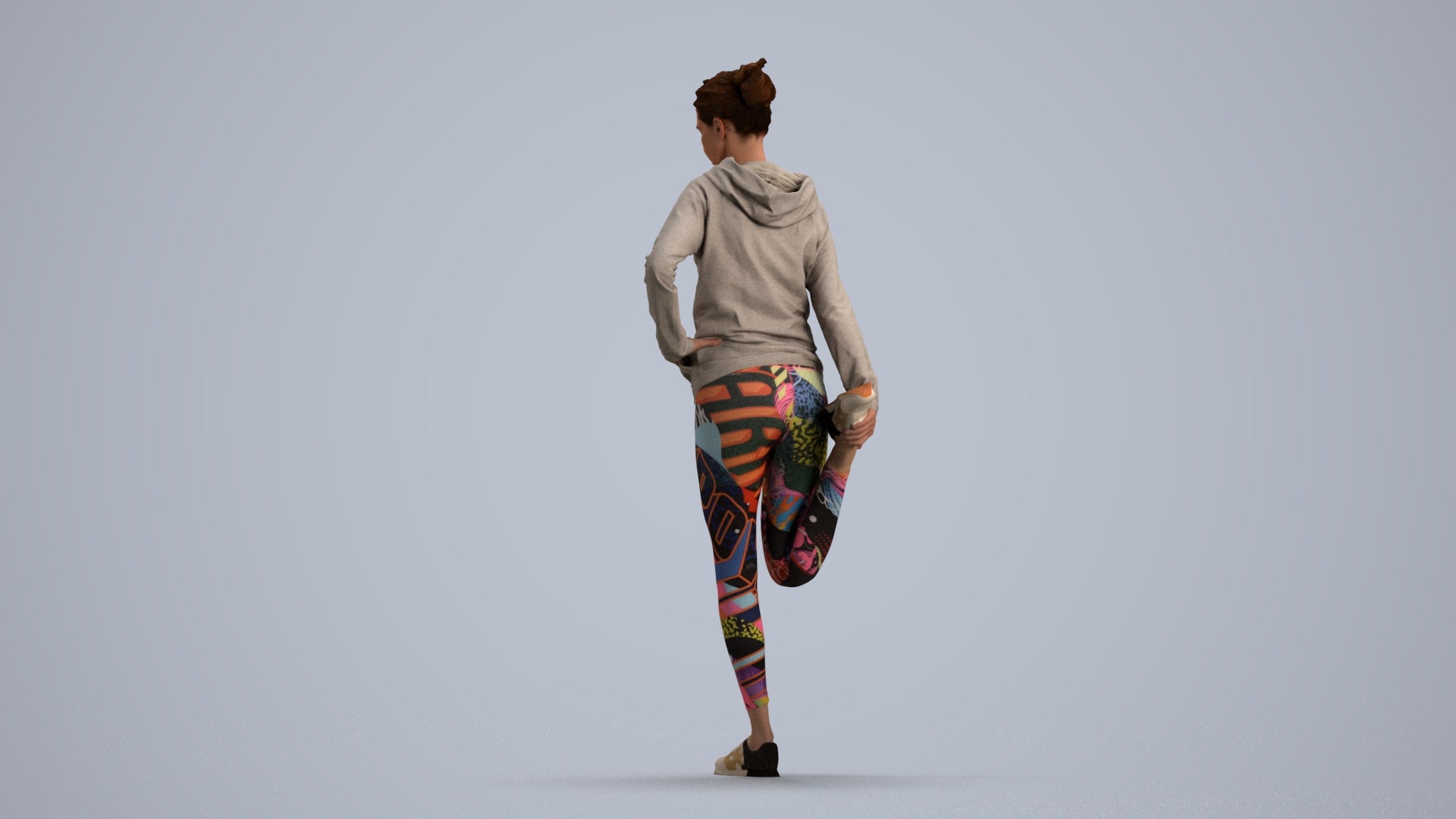 realistic 3D people woman sport, render-ready for V-Ray and Corona, FBX OBJ, front view render