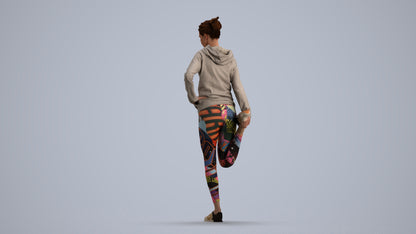 realistic 3D people woman sport, render-ready for V-Ray and Corona, FBX OBJ, front view render
